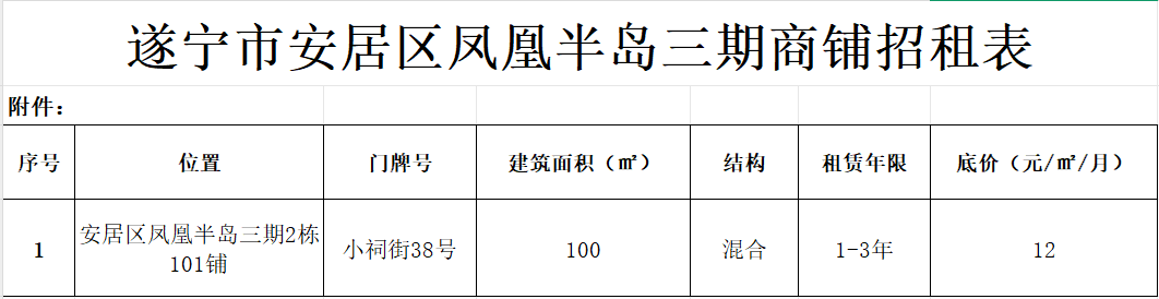租 赁 公 告